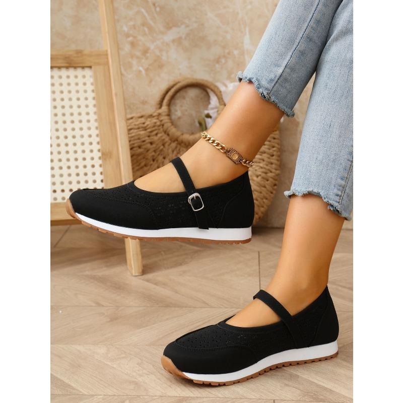 Women's Openwork Sneakers 2025 Summer Oversized Casual Flats Round-Toe Perforated Shoes