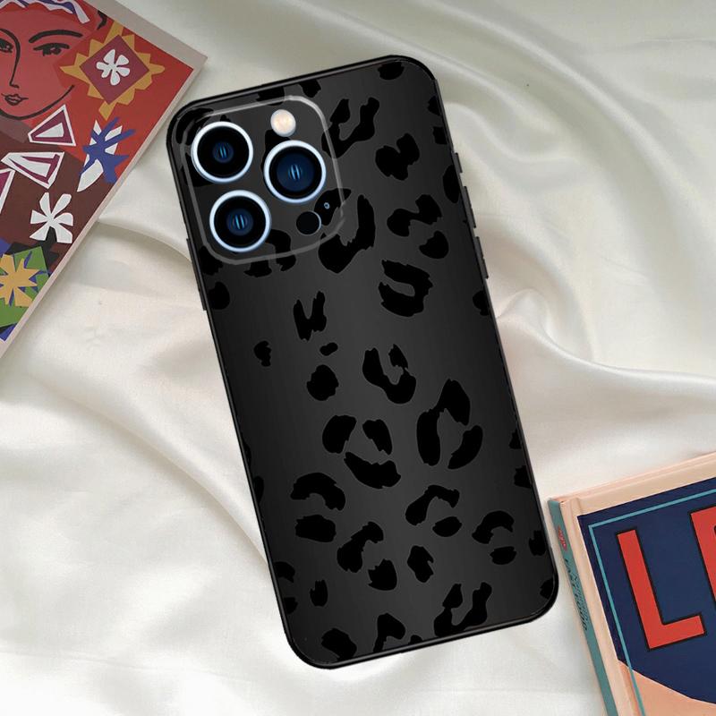 

Leopard Print Black Cheetah Pattern Phone Case For iPhone 16 14 13 12 11 15 17 Pro Max 15 16 Plus 13 Mini 16e 17 Air Funda Cover iPhone 13Pro MAX