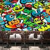 Cartoonmuster Tapete Brettspiel Graffiti Wandbild Restaurant Bar Straße Ktv Tapete Wandaufkleber