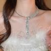 Elegant Light Luxury Diamond Tassel Choker Necklace for Women