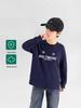 Boys' Long-Sleeve White T-Shirt - Spring/Autumn 2025 Trendy Loose Fit