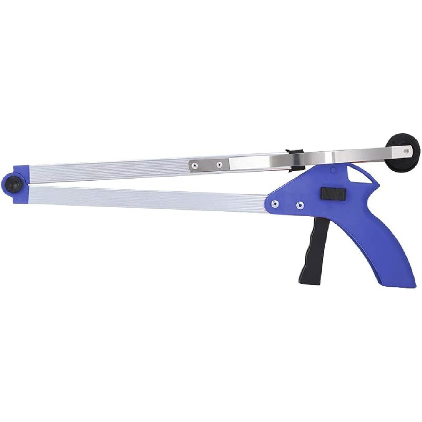 TOPINCN Garbage Picker, Aluminum Alloy Folding Trash Grabber Reaching Tool, Extend Your, Use for Garden Leaves Waste Pick Up (Red Handle) Blue Handle