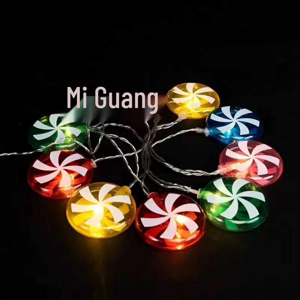 

Festive LED Candy Pinwheel String Lights for Garden & Bedroom Decor 1.5m 10 lights (battery box)