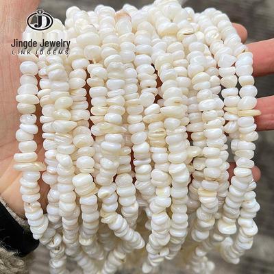 Jingde Schmuck 5-8mm Natürliche Süßwasser Weiße Muschel Unregelmäßige Chip Perlen für DIY Zubehör