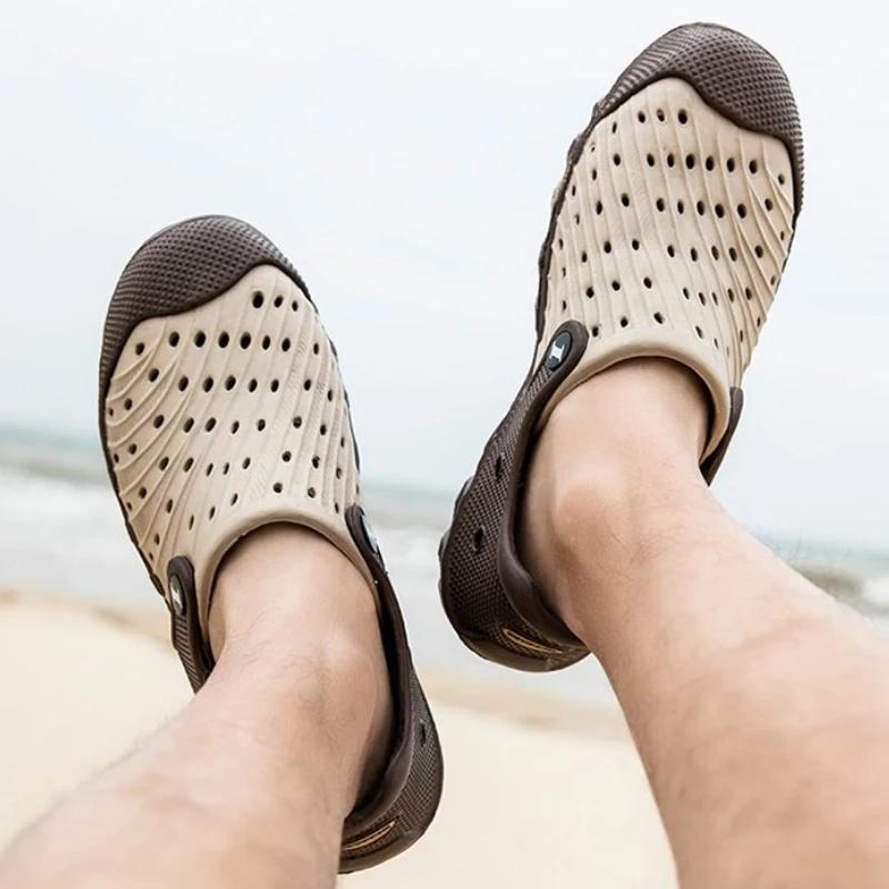 Fashion With Platform Shoes for Men Height Hole Rain Boots Luxury 2025 Stylish Trend Expensives Pvc Outdoor Daily Use Color Man Sandals