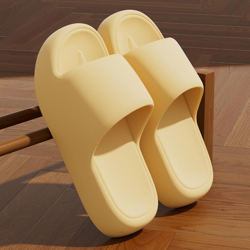 Unisex rutschfeste Badezimmer Hausschuhe Weiche Sohle EVA Kissen Slides Sommer Flache Strandsandalen Damen Dicke Plateau Wolkenpantoffeln