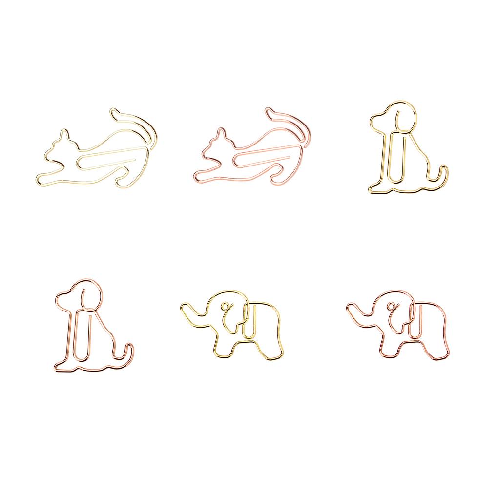 30Pcs Paper Clip Animal Envelope Clips Bookmark Pin Students Mini Novelty File For Business Stationery Supplies