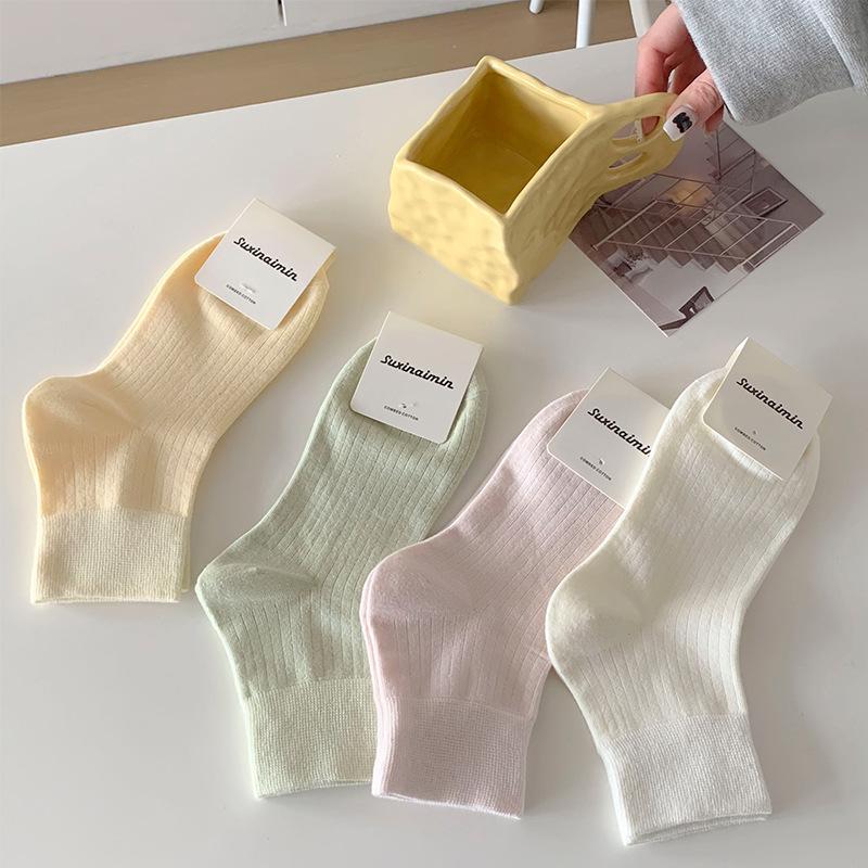 Women's Spring and Summer Thin Vertical Stripe Low Top Socks