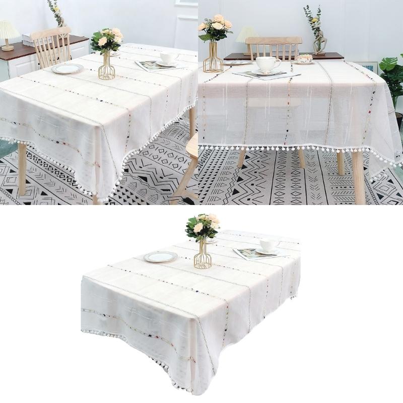 Polyester Tablecloth Soft Draping Waterproof for Parties Picnics Home Use