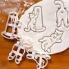 3Pcs Cartoon Cat Cookie Cutters Cartoon Pressable Biscuit Mold Holiday Biscuit Fondant Cookie Stamps Party Supplies