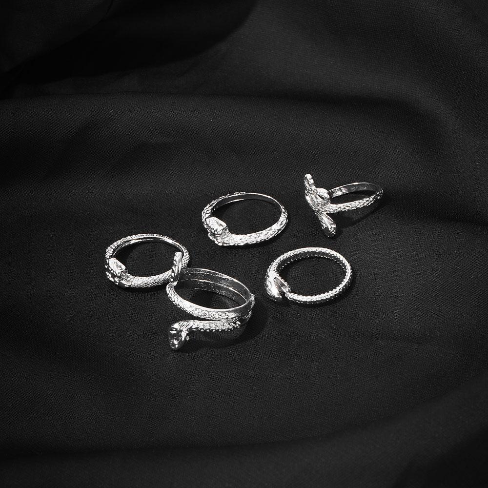 Rzeźbiony mini pierścionek damski zestaw pierścionków w stylu boho, biżuteria na prezent