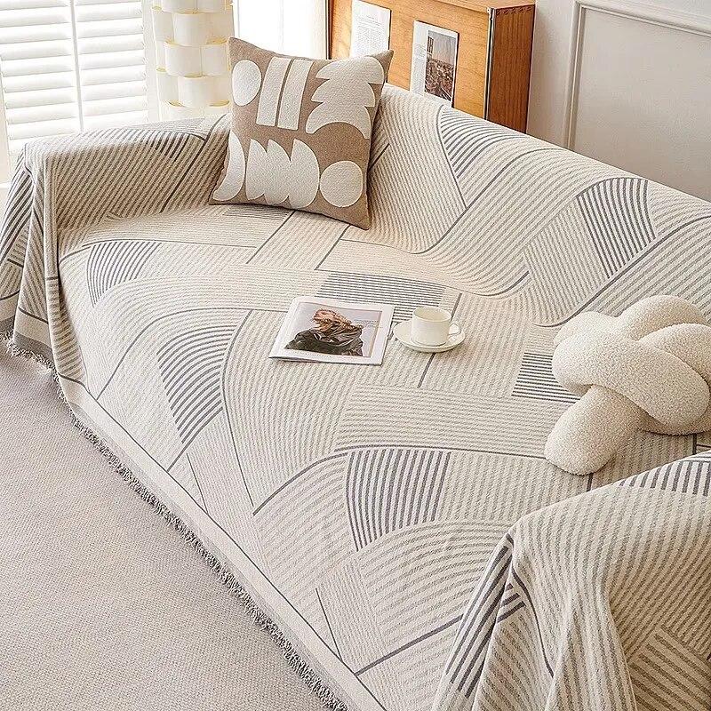 Nordic Sofa Throw Blankets Outdoor Camping Picnic Large Blanket Leisure Relax Beach Towel White Travel Rug Tassels Chenille