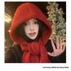 Korean Balaclava Bonnet Beanies Autumn Winter Warm Hat Scarf One-piece Thickened Knitted Hat Neck Protection Winter Accessories
