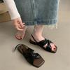 Flat-soled sandals women's summer outer wear new versatile French beautiful fairy style with skirt travel seaside Roman shoes