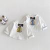 2026 Toddler Cartoon Bow Tie Shirt - Spring Birthday Outfit
