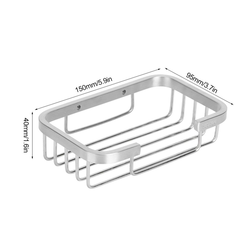 Silver Soap Rack Stainless Steel Soap Organizer Box Modern Soap Dish Bathroom Kitchen Washroom