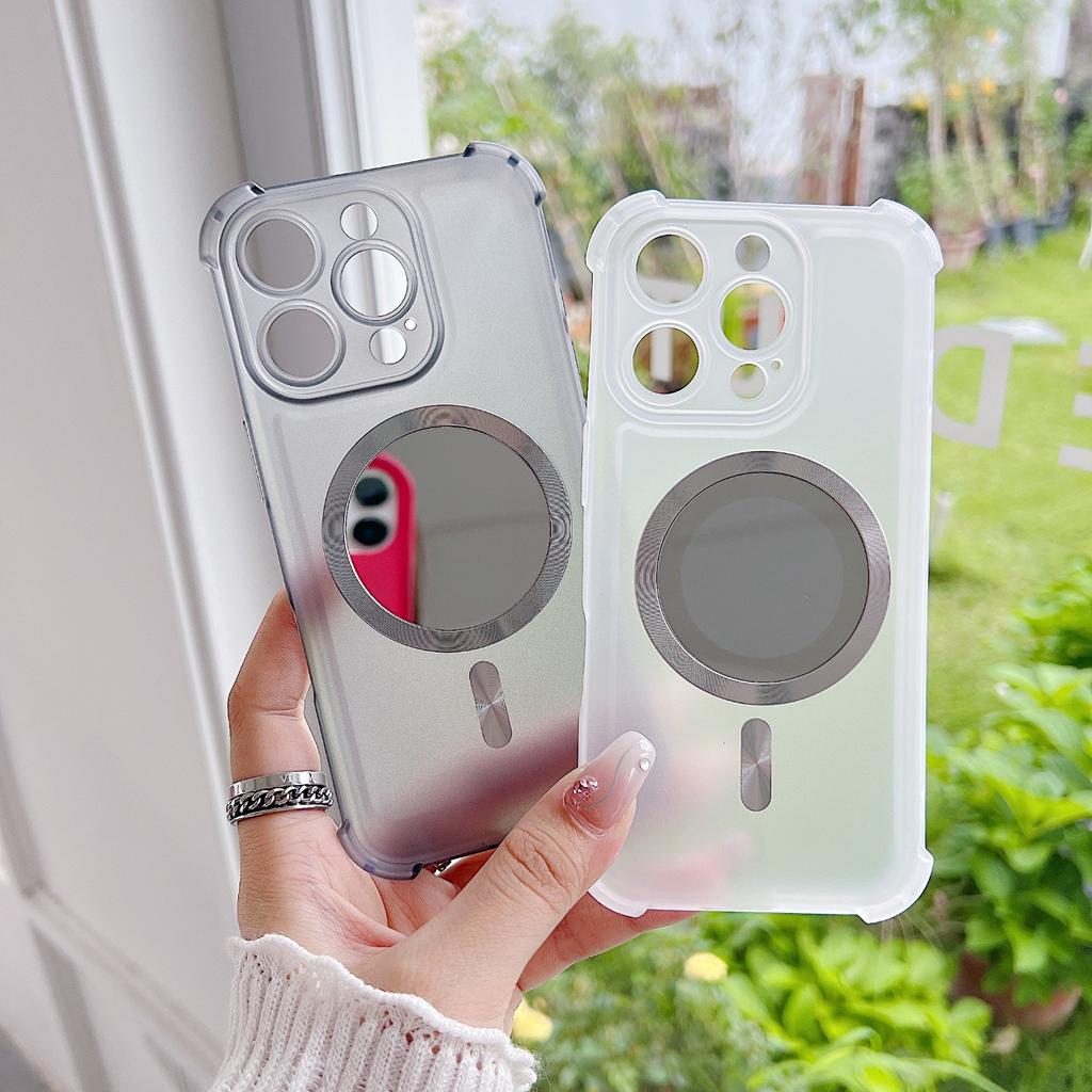 Translucent Silicone Phone Case with Mirror for Realme C85 Pro C65 4G C35 C21 C15 & More Models Shockproof Bumper