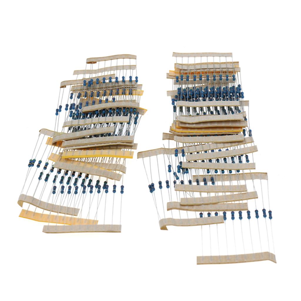 300PCS 1/4W 1% Carbon Film Resistors Kit 10 To 1M Ohm 30 Values Metal Resistors with Individually
