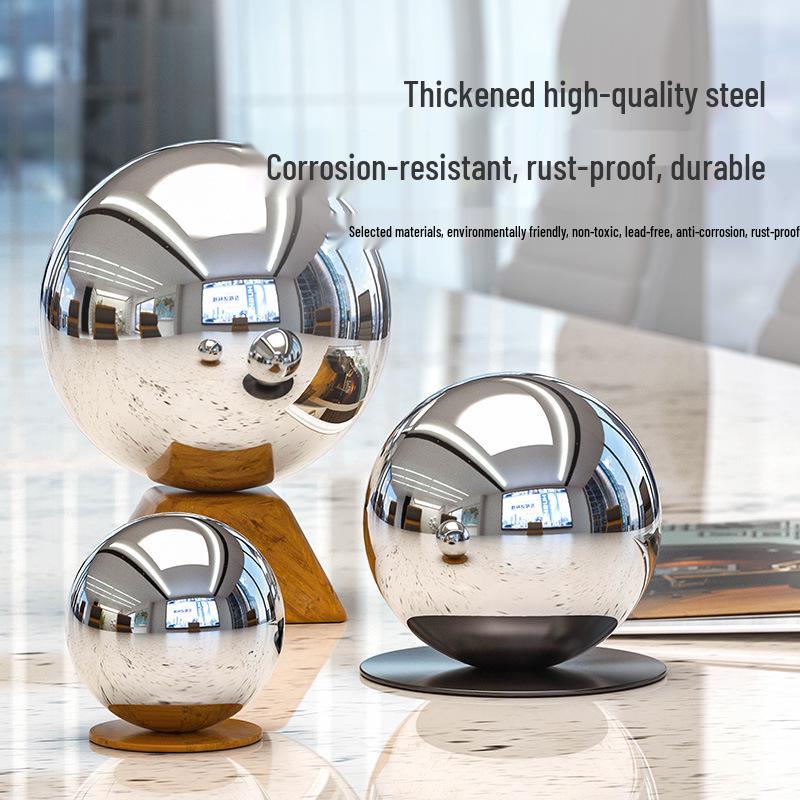 201 Stainless Steel Hollow Spherical Decoration - Mirror Finish, 16mm-1.5m