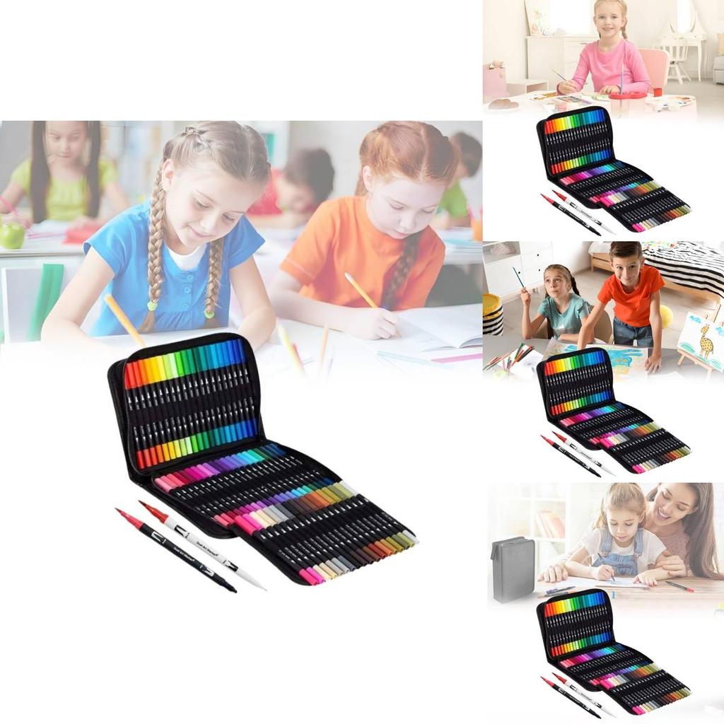 Vibrant Dual Tip Watercolor Marker Set Of 120 Washable Eco-friendly Art Pens For Kids