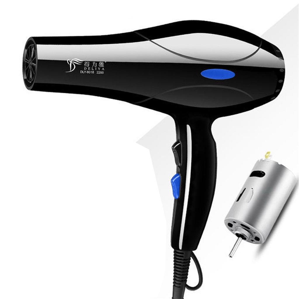 Household Hair Blow Dryer 2200W Black Heat Blower Dryer Beauty Salon Portable Hair Blow