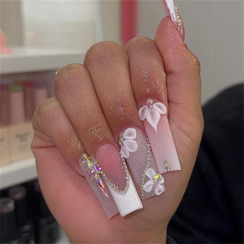 European & American Cross-border Long Square Halloween Nail Art Removable Patches