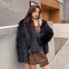 Зимняя мода имитация енота имитация пальто женское короткое с капюшоном с длинным рукавом легкое имитация лисы пальто