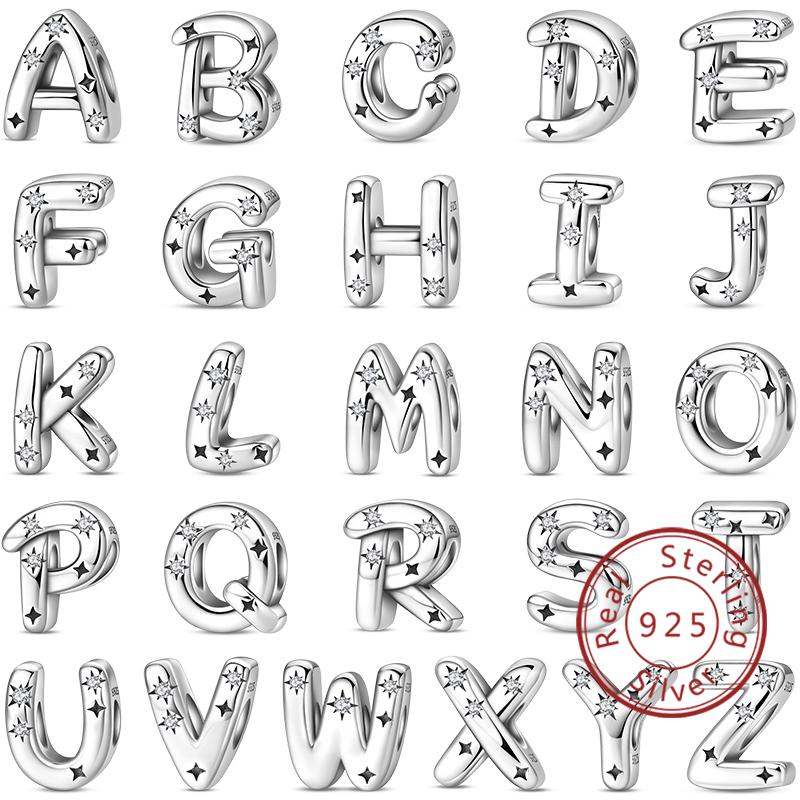 Original Design Copper Star Zircon Copper 26 English Letters Charms Beads Fit Wedding Party Diy Fine Jewelry Gifts