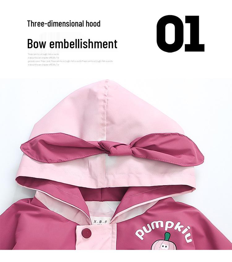2025 Girls' Versatile Hooded Autumn Jacket - Baby Windbreaker