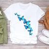 European Size Casual Butterfly Clothing Floral 90s Short Sleeve Women Clothing Fashion Clothes T Tee Top Tshirt Female Print Graphic T-shirt