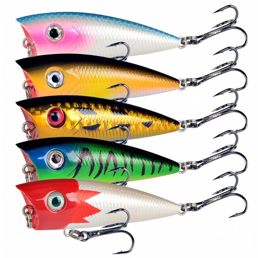 Topwater Fishing, 8 Color Hard Plastic with Reflective
