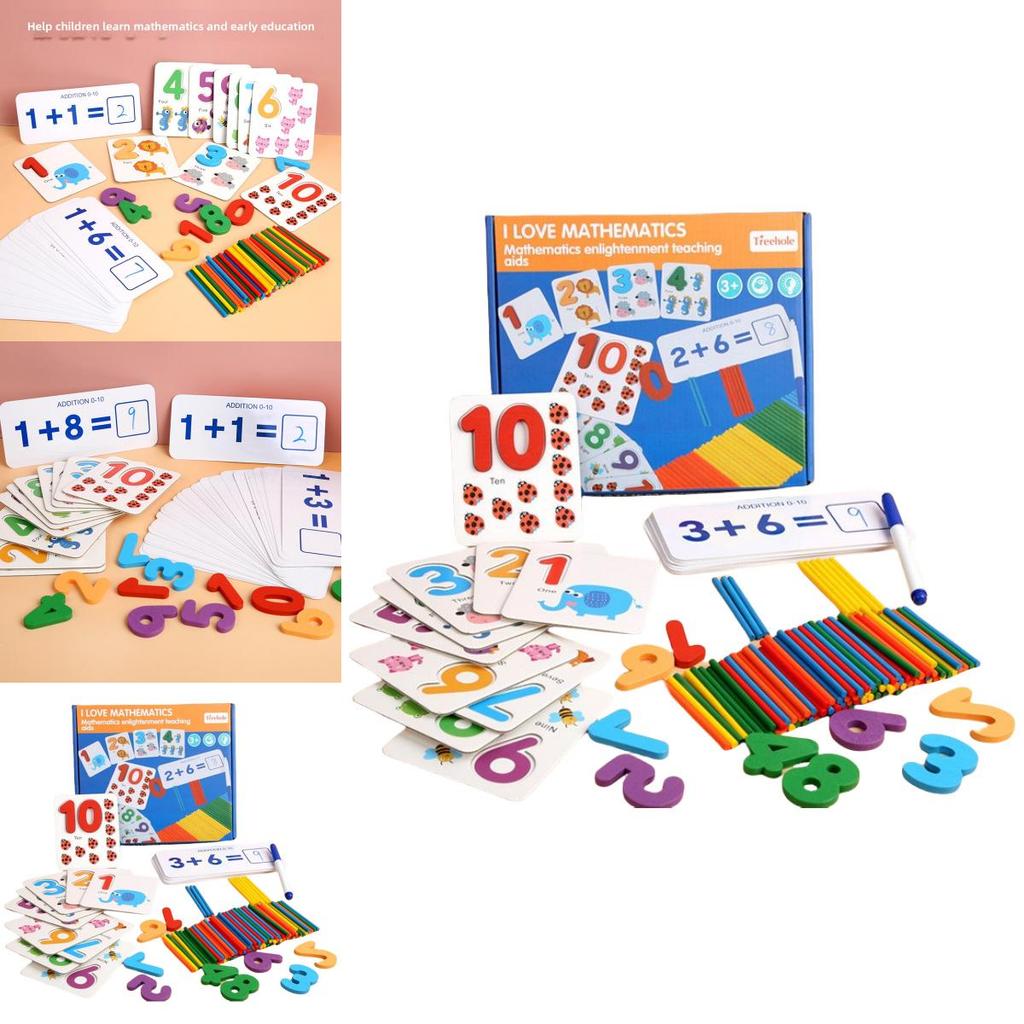 Wooden Math Learning Toy For Preschoolers With Number Matching And Addition Subtraction Activities For Early Childhood Education