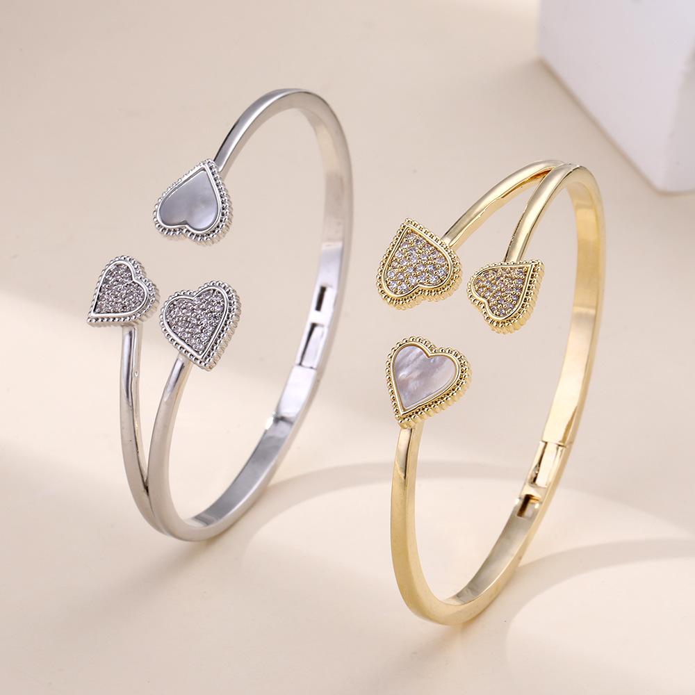 Fashionable Heart-shaped Opening Women's Love Bracelet Women's Adjustable Heart Accessories Bracelet