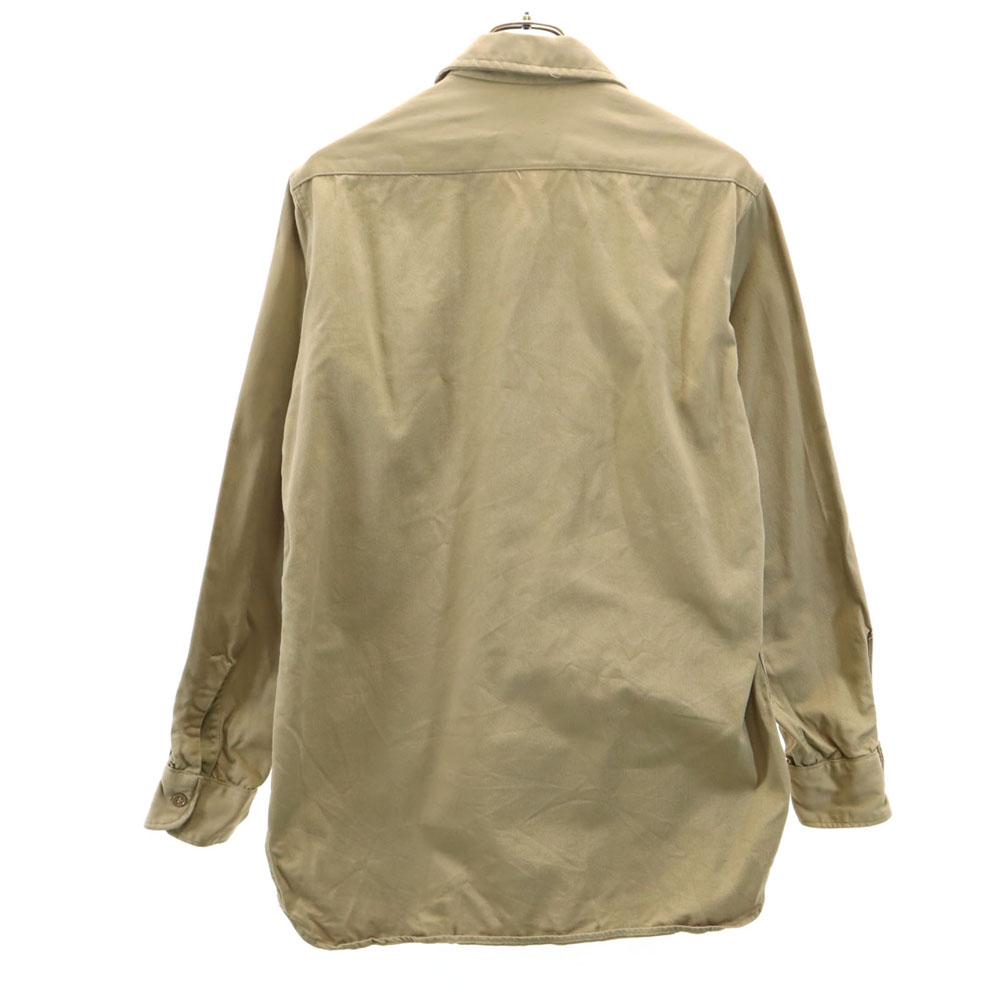 US ARMY 40s vintage Long sleeve Cotton shirt 14 1/2 Gusseted Military Men's Used