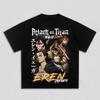 Attack On Titan Eren Jaeger Anime Printing T-shirt Men's Clothing Women's 2026 Summer New High Quality Cotton T Shirt