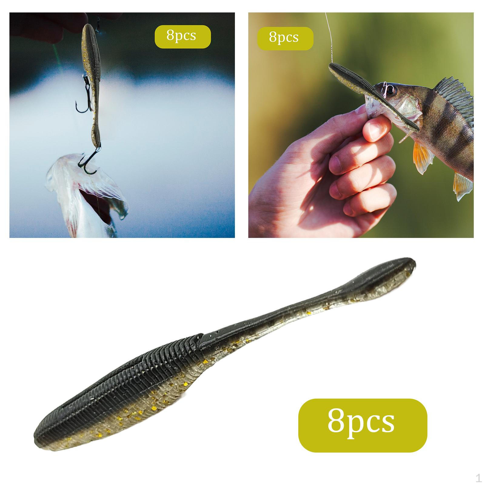 

8 штук качающихся червей, рыболовные приманки с червями для пресной и соленой воды Black Gold