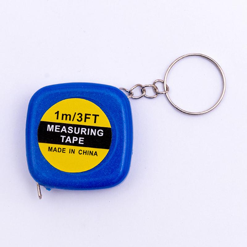 1Meter Length Automatic Telescopic Ruler Portable Mini Metal Tape Measure With Keychain Square Multicolor Children Height Ruler