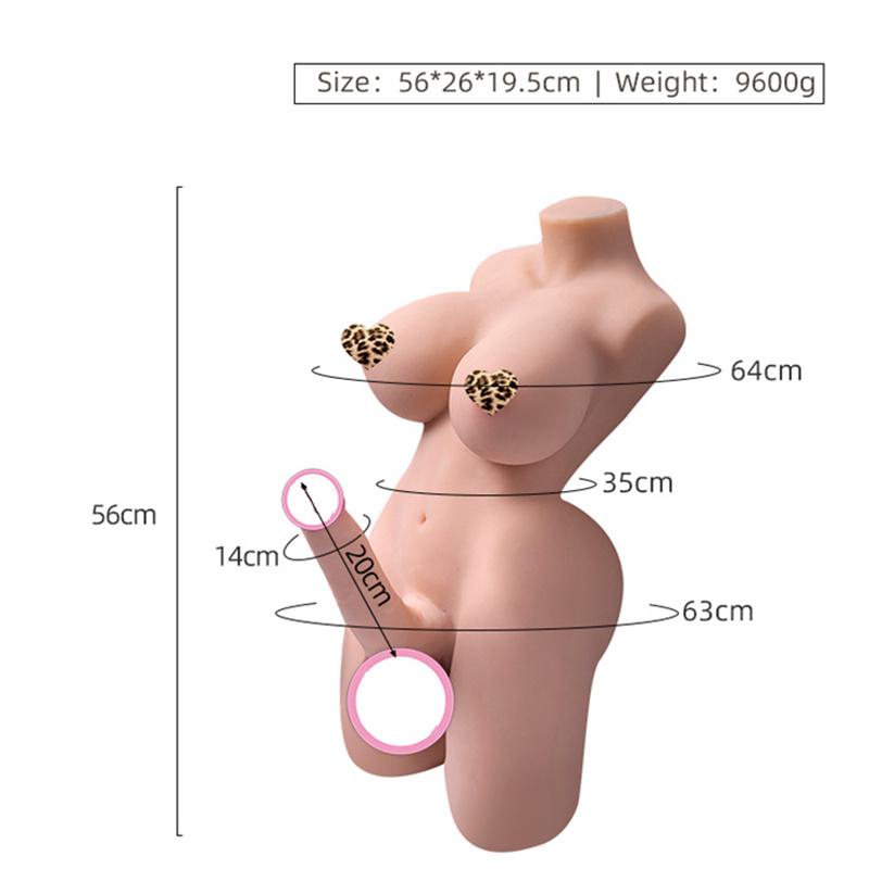 Silikonová panenka do půl těla Realistické dildo Velký penis Prsa pro homoerotismus Homoerotismus Hračka pro dospělé gay Masturbátor Produkty