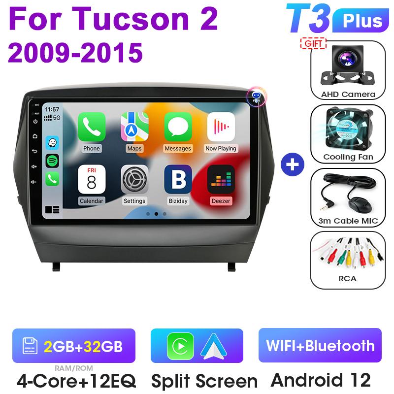 2 Din Android 12 Autoradio Für Hyundai Tucson 2 LM IX35 2009 - 2015 Multimedia Video Player GPS 4G Carplay Auto Stereo Kopf Einheit