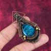 Neon Apatite Gemstone Pendant Handmade Pendant Copper Wire Wrapped Unique Jewelry