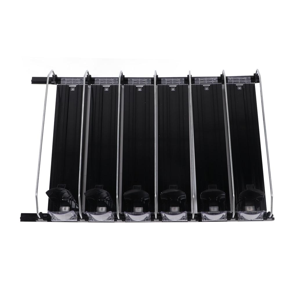 Automatic Drink Pusher Glide Width Adjustable Simple Operation Labor Space Saving Black Self Pushing Can Organizer for