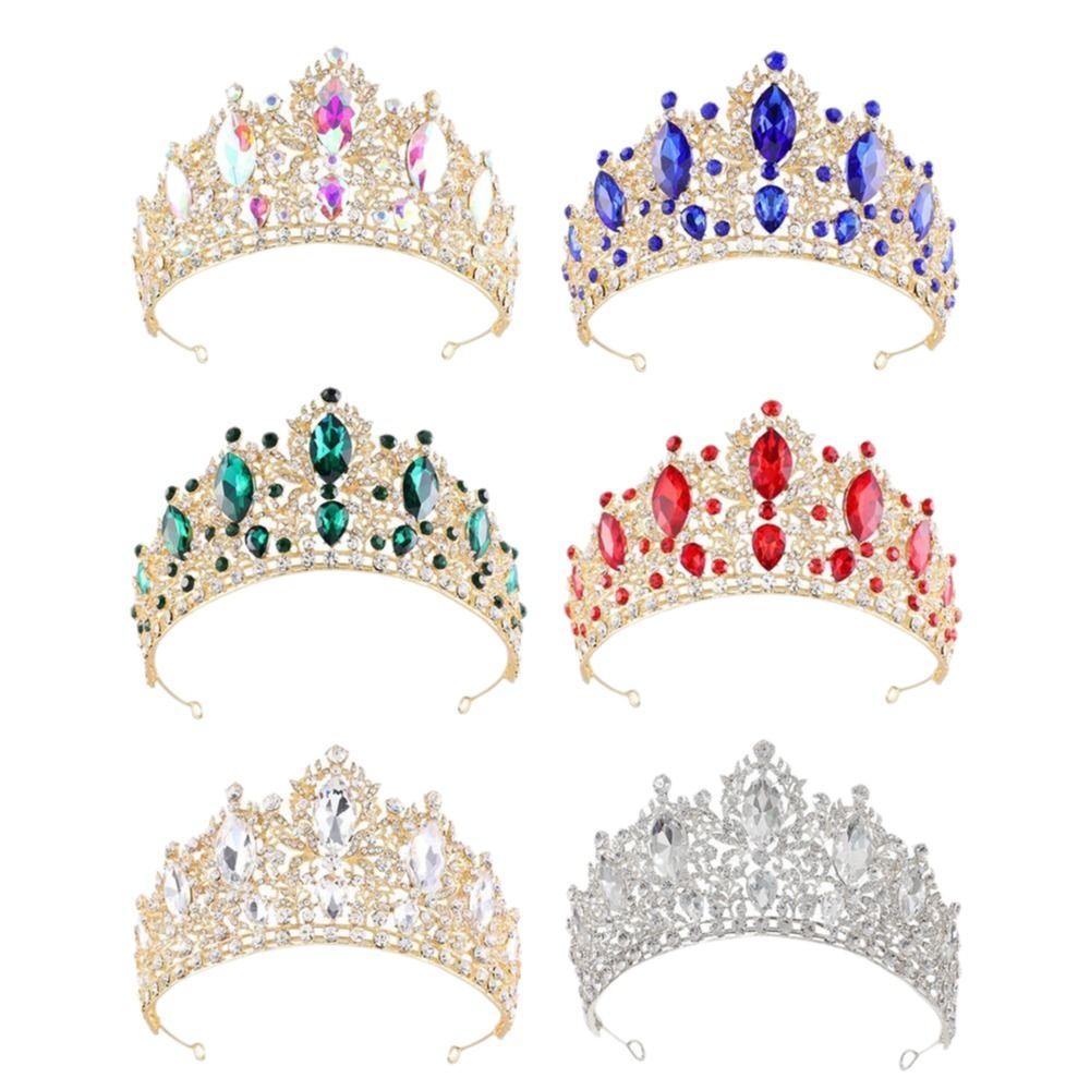 Water Drop Shape Tiara Hair Crown Rhinestone Bridal Wedding Crown Hair Accessories  Party Event