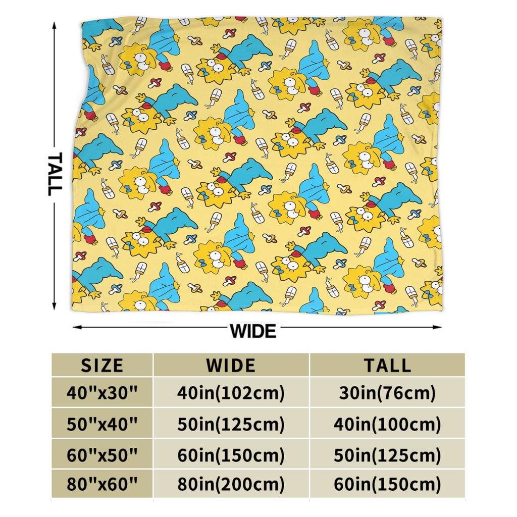 Soft Cozy Bedding Throws Camping S-Simpsons Lisa Cartoon Print Blanket  Flannel Bedspread For Couch Chair Graphic Sofa Bed Cover