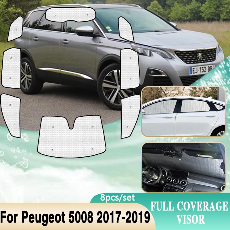

Солнцезащитные козырьки с полным покрытием для Peugeot 5008 P87 Mk2 2017 2018, козырек для лобового стекла с полным охватом и боковым окном, Shaby Car