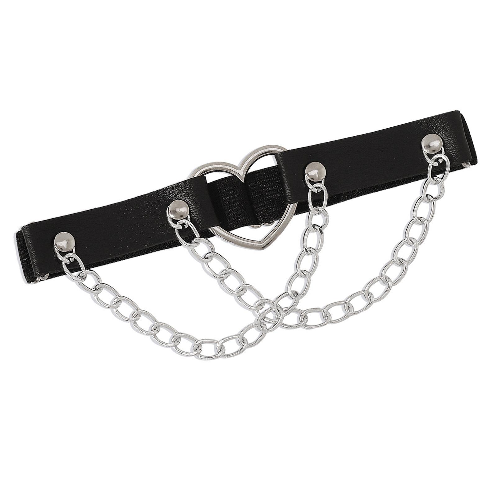 

Модная цепочка на ногу с вырезами в виде сердец, на бедро из ПУ кожи, регулируемой длины, для модных молодых женщин, для вечернего мероприятия B