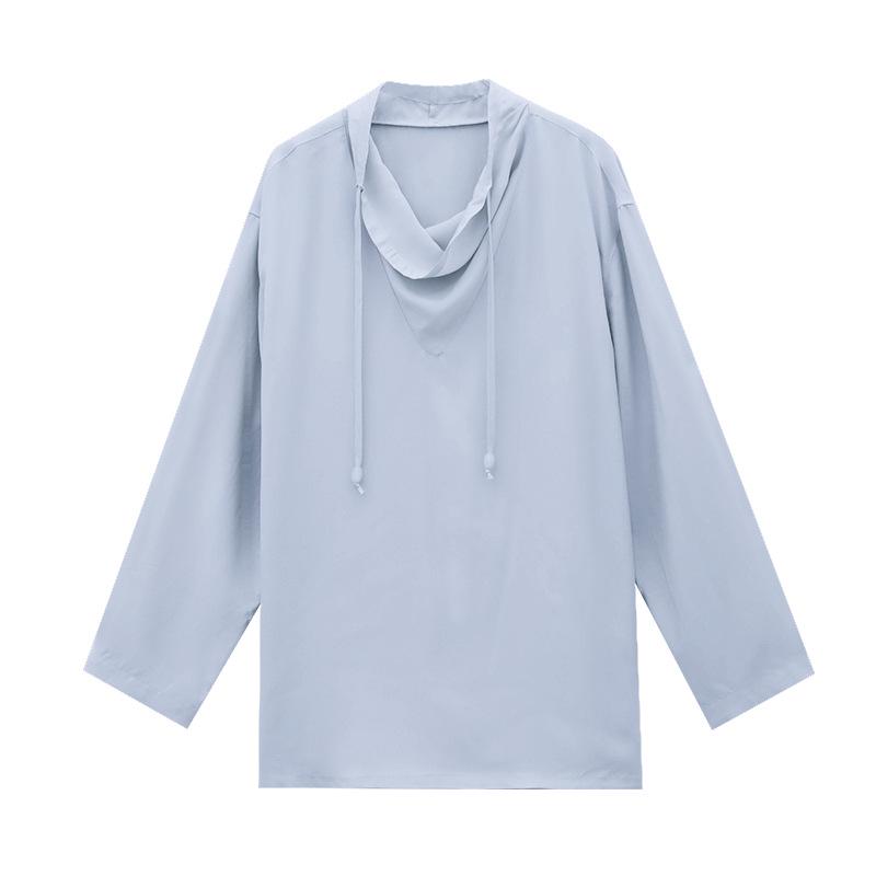

Love & Nancy Sonnet 2025: Korean Summer Tencel Long Sleeve Women s Relaxed Draped Collar One Size