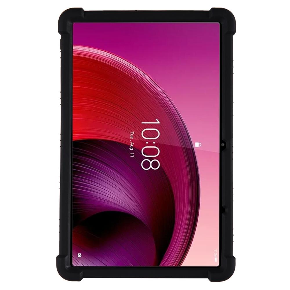 

For Lenovo Tab M10 5G Silicone Protective Case Folding Kickstand Tablet Anti-drop Cover Black