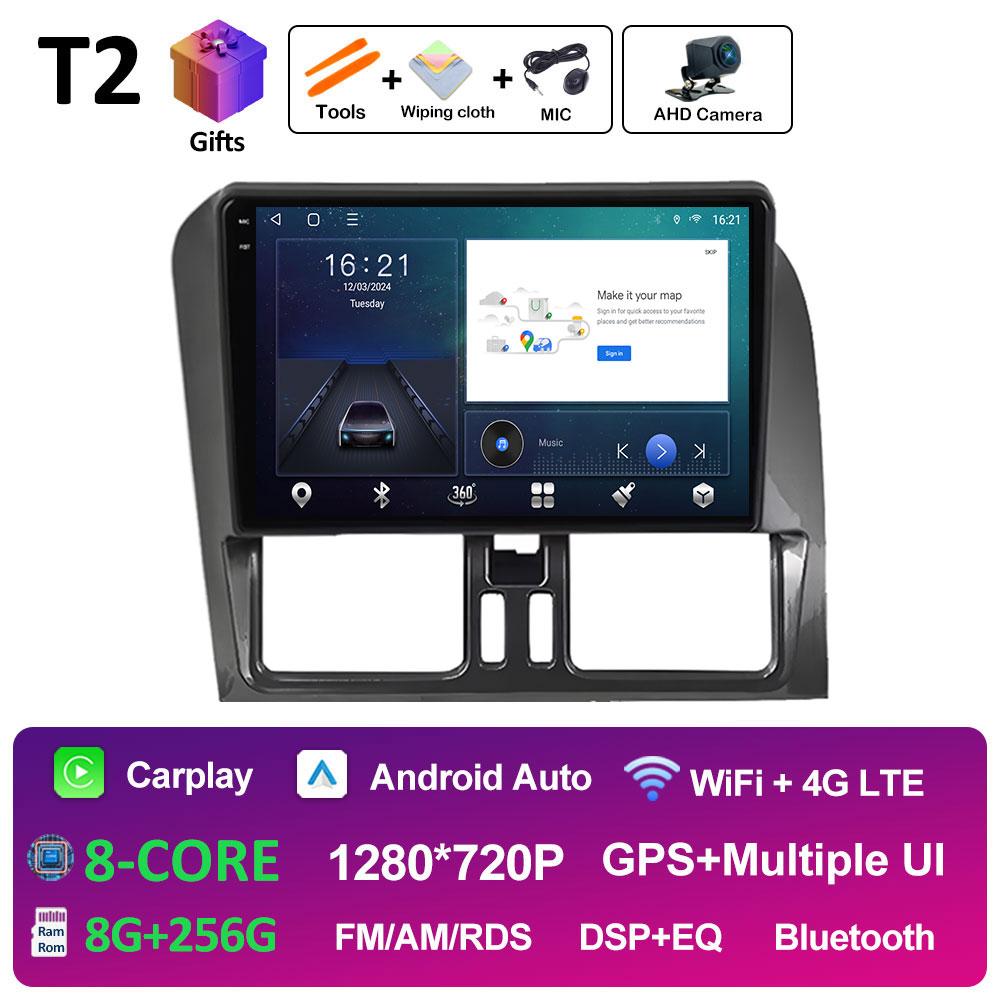 Android 14 Volan pe stânga Pentru Volvo XC60 2009 2010 2011 2012 - 2013 Navigație GPS Wireless Carplay Ventilator de răcire WIFI Unitate principală