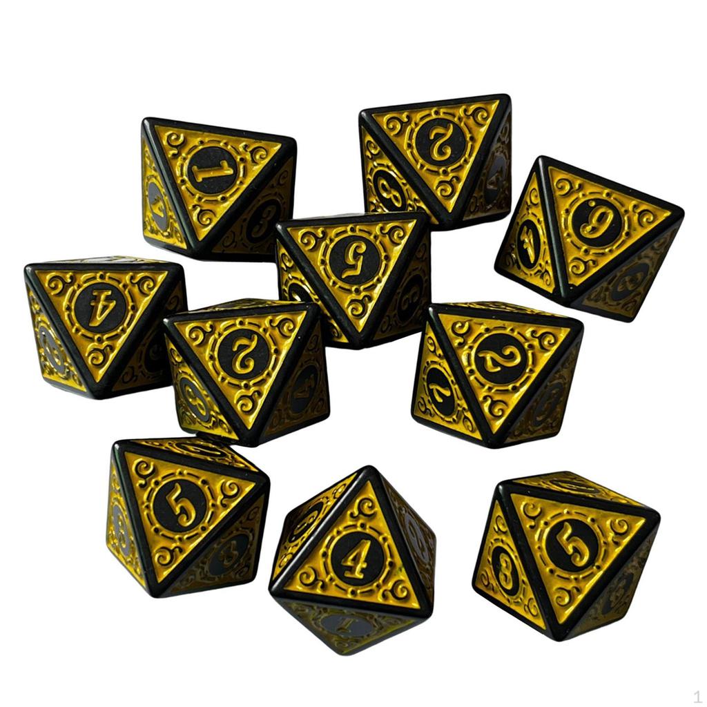 10 Count Polyhedral Dices for Entertainment And Fun