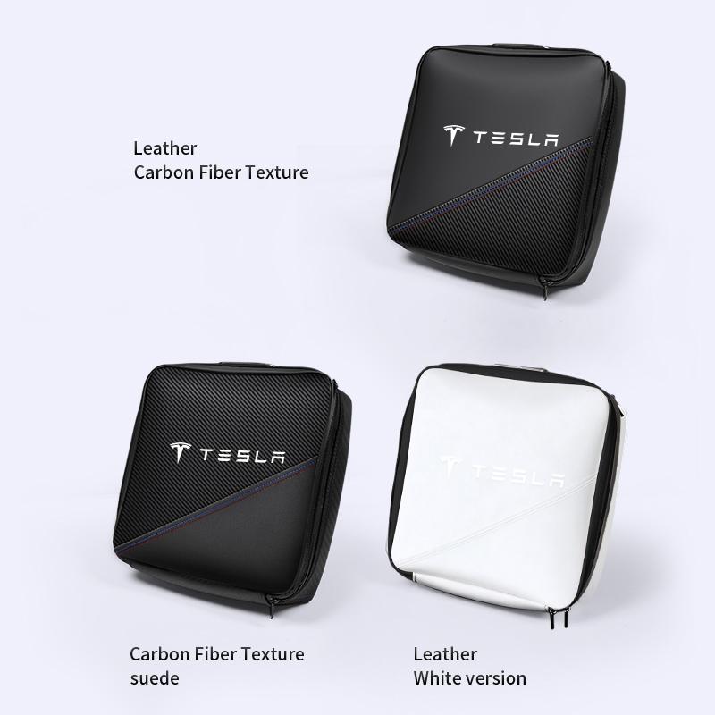 Pistola de Carga para Coche Bolsa de Cuero Caja de Almacenamiento Accesorios para Automóvil Para Tesla SpaceX Modelo 3 Y S X Y-Eur Highland Roadster Bobina Bonina